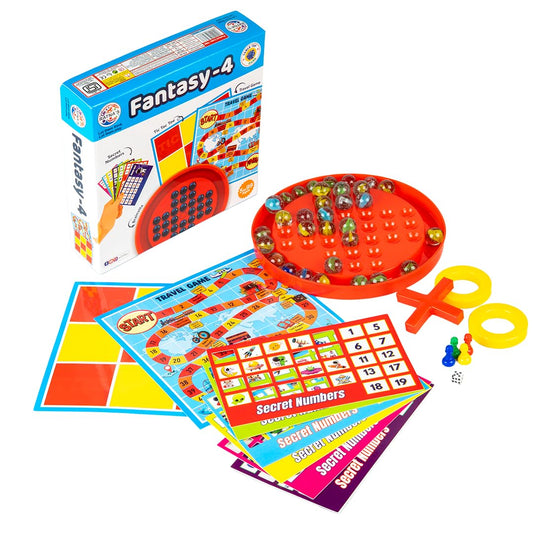 Ratna's Fantasy-4 Board Game Set 4-in-1 Family Games