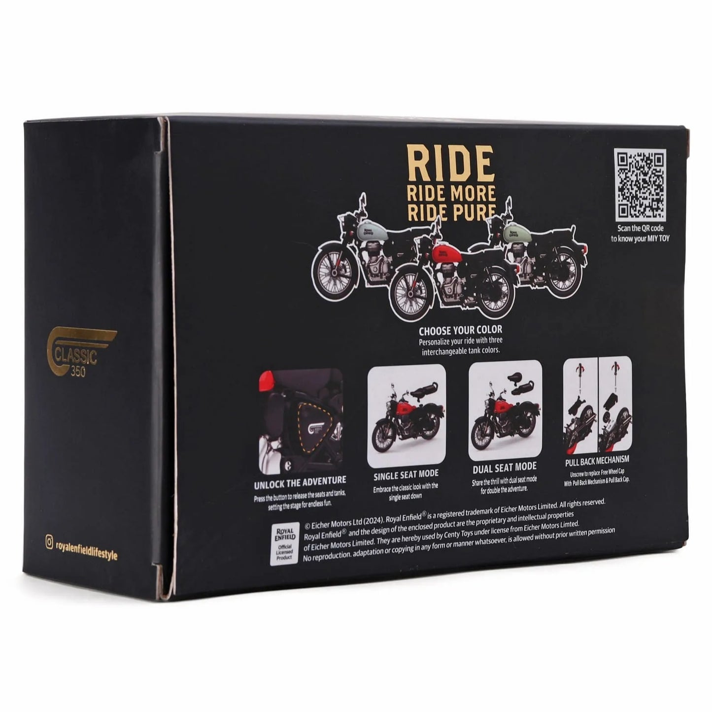 Centy Royal Enfield Classic 350 1:15 Scale Model
