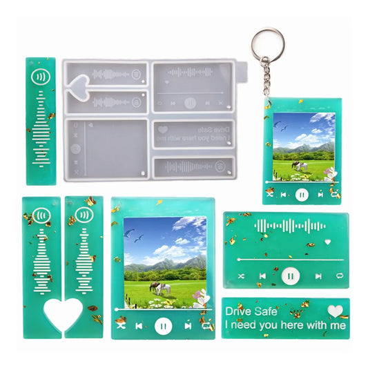 Silicone Mould Spotify Keychain Set