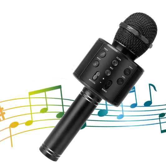 WS-858 Singing Mic Multi-function Bluetooth Karaoke Mic with Microphone Speaker Recording