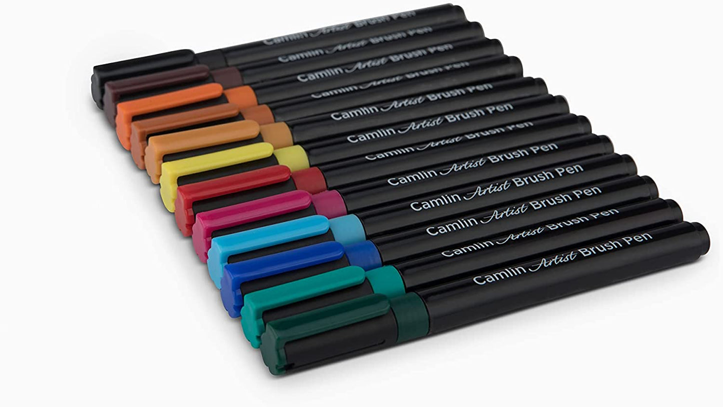 Camel Camlin Artist Brush Pen – 12 Shades