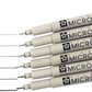 Sakura Pigma Micron Pens - Ultra Fine Nib Set Of 6