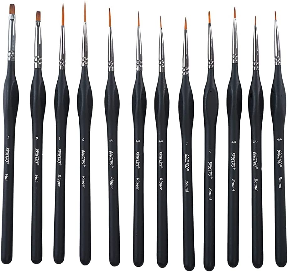 Brustro Artists ’ Watercolour & Acrylic Miniature Brush Set of - 12