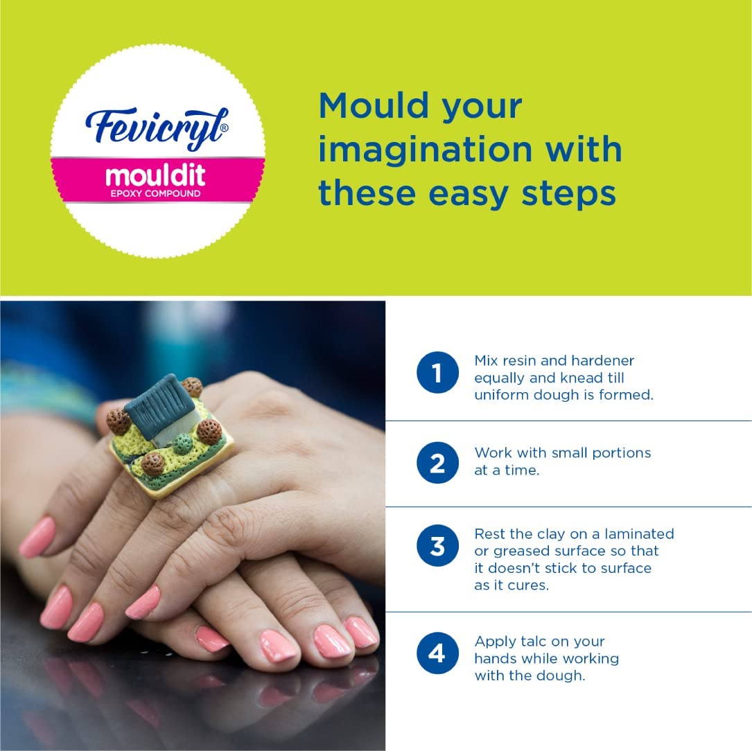 Pidilite Fevicryl Mould It, 900 g, Clay Set for Modelling and Sculpting, Air Dry Clay for Art and Craft, Gift for Artists, Students, Children