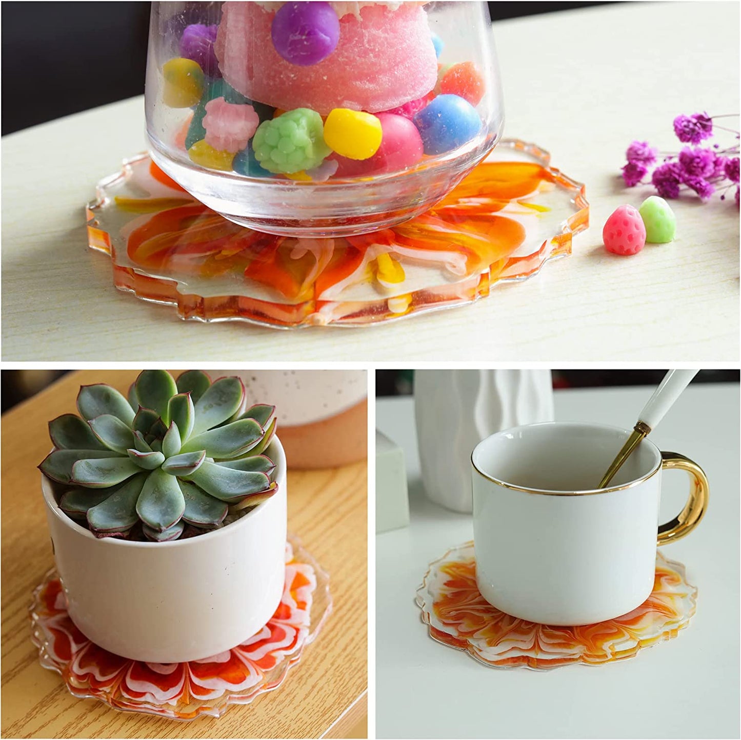 Silicone Mould Agate Coaster 5 Inch