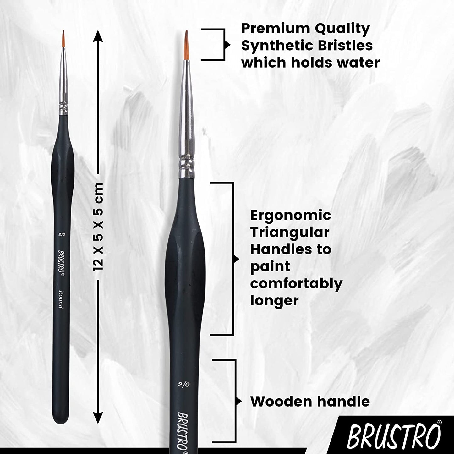 Brustro Artists ’ Watercolour & Acrylic Miniature Brush Set of - 12