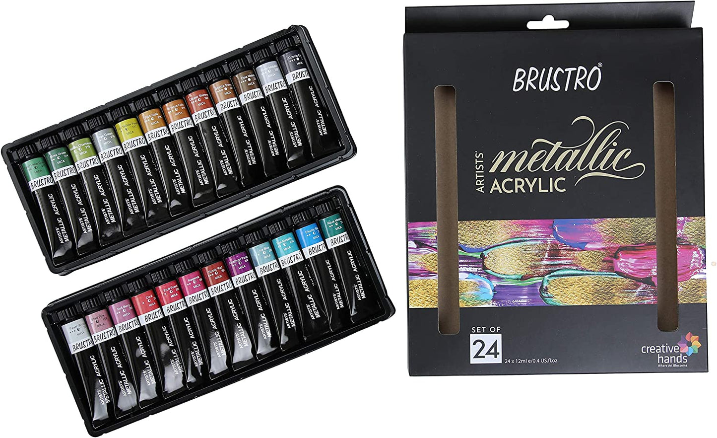 Brustro Artists Metallic Acrylic Set of 24x12ml