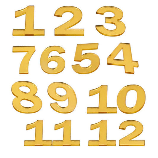 Acrylic Numbers (1 to 12) - Gold