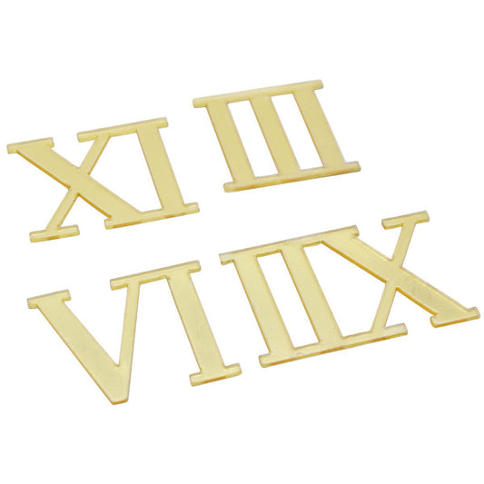 Acrylic Roman Numerals (3, 6, 9 & 12) - Gold