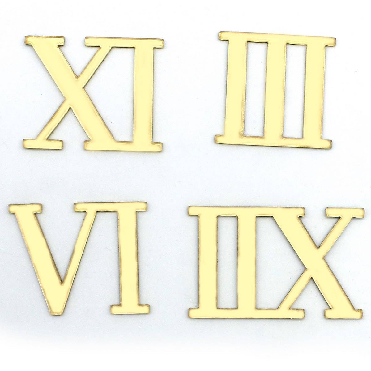 Acrylic Roman Numerals (3, 6, 9 & 12) Gold SATYAM STATIONERS
