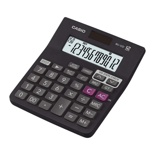 Casio MJ-12D 150 Steps Check and Correct Desktop Calculator

- Black