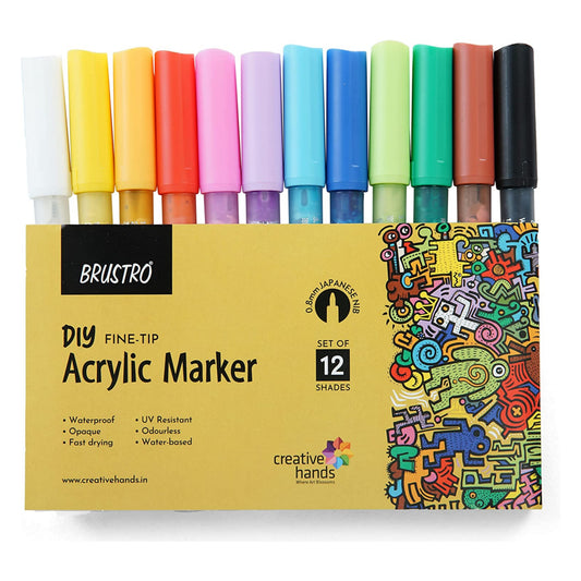 Brustro Acrylic (DIY) Fine Tip Marker Set of 12
