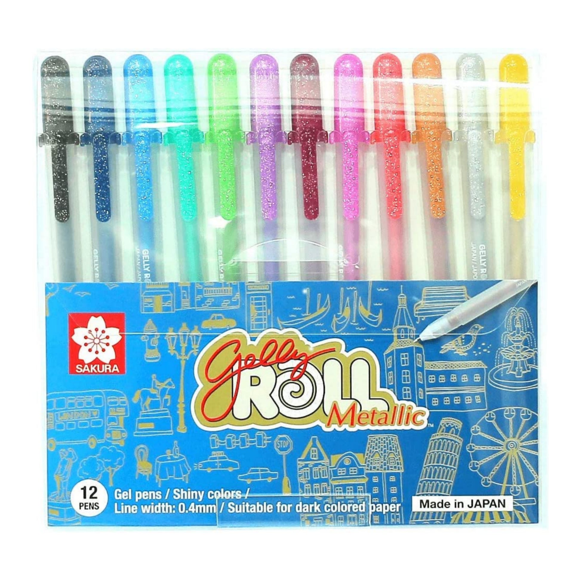 Sakura Gelly Roll Metallic Gel pens - set of 12 assorted colors - Meta –  SATYAM STATIONERS