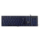 FINGERS Gleaming BlueLit Wired Backlit Keyboard - Black