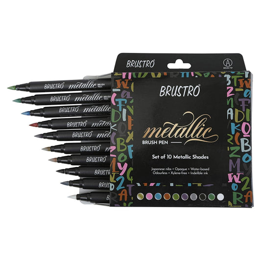 Brustro Metallic Brush Pens