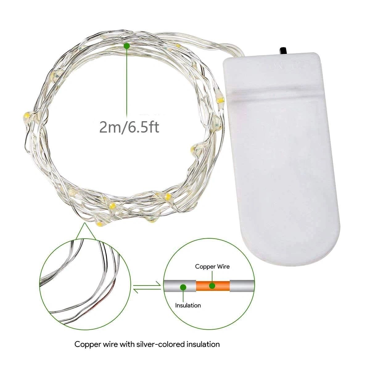 LED String Copper Wire Coin Lights Warm White