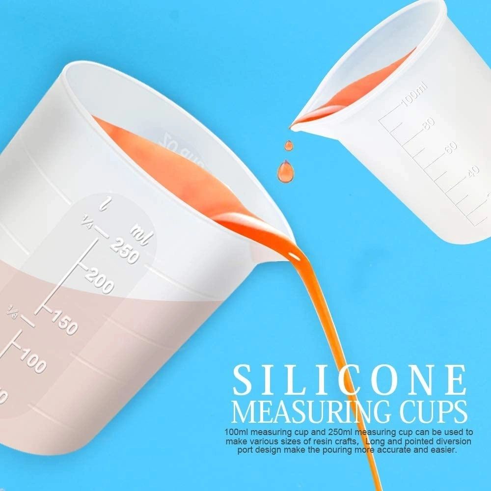 Silicone Mould Measuring Cup 250ml + 1 Stir Stick Free