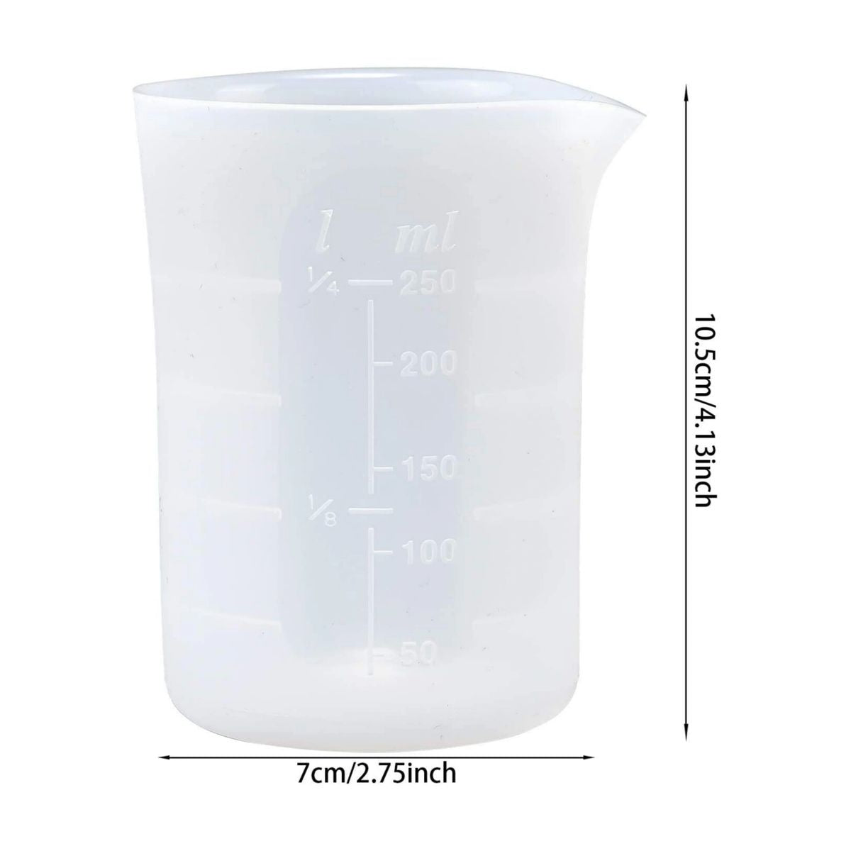 Silicone Mould Measuring Cup 250ml + 1 Stir Stick Free