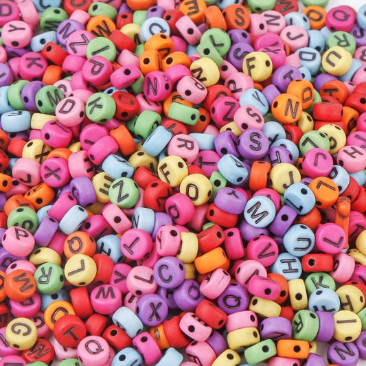 Alphabet Beads Round Multicolor