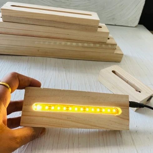 Wooden Led Base Light - Pinewood