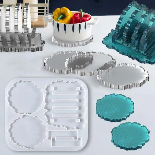 Silicone Mould Agate Coaster With Stand