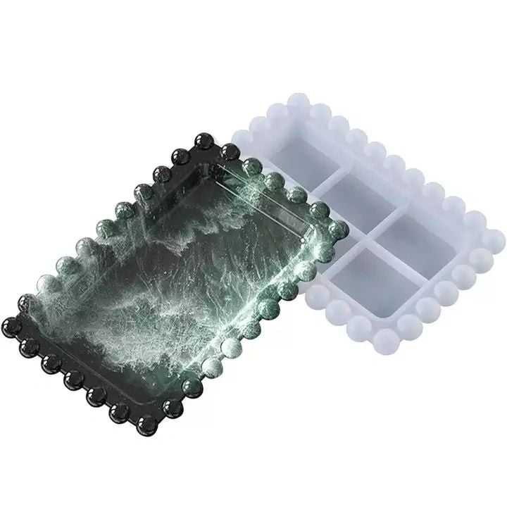 Silicone Mould Rectangular Beaded Tray