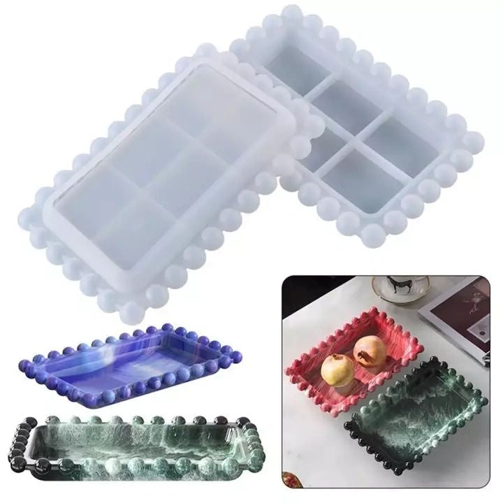 Silicone Mould Rectangular Beaded Tray