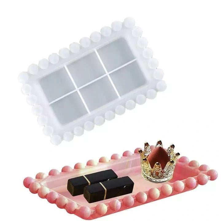 Silicone Mould Rectangular Beaded Tray