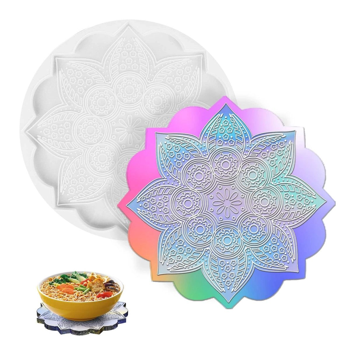 Silicone Mould 8 Inch Mandala Coaster