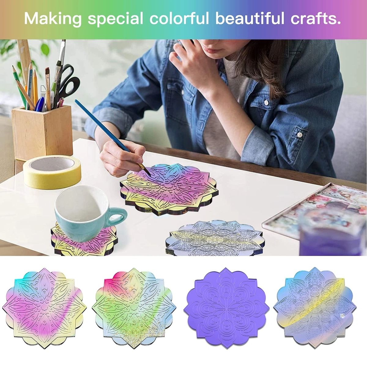 Silicone Mould 8 Inch Mandala Coaster
