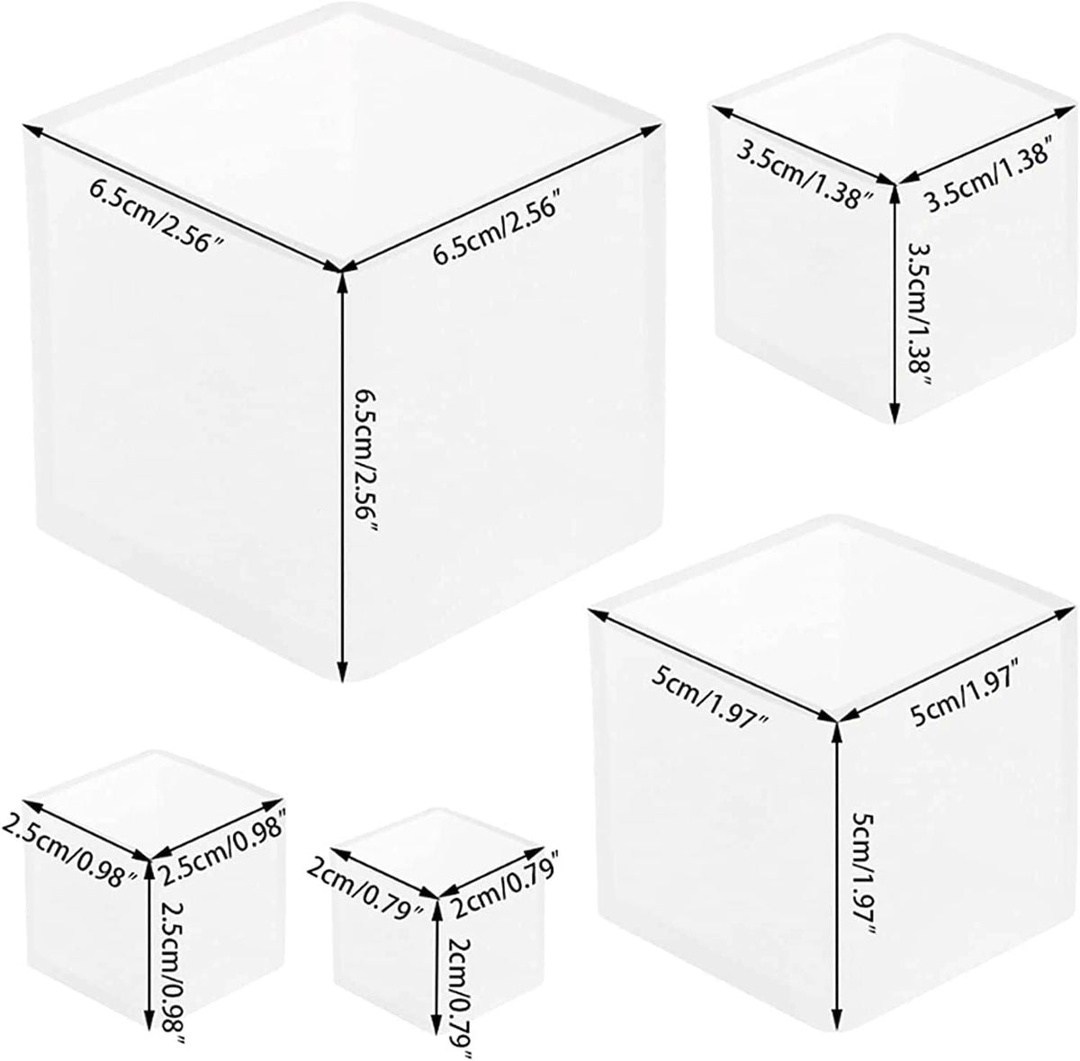 Silicone Mould Cube 5Pcs