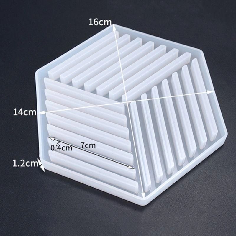 Silicone Mould Hexagon Coaster- Stripes