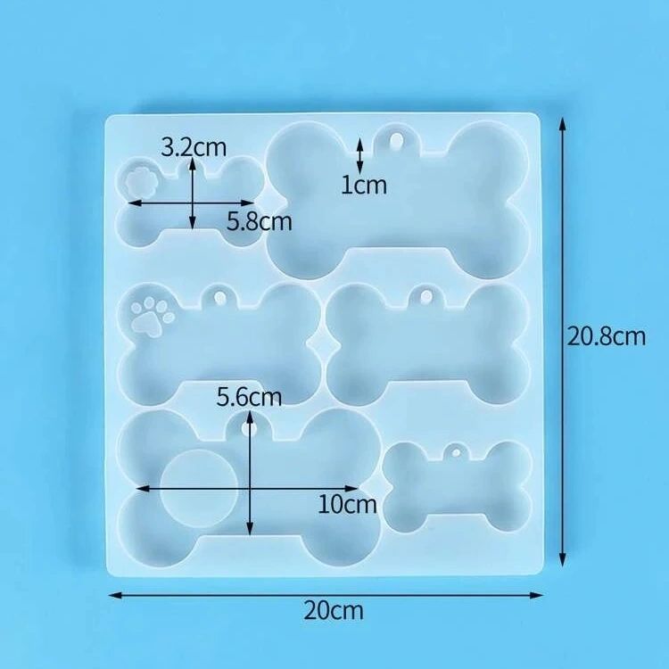 Silicone Mould Dog Bone Tag Set