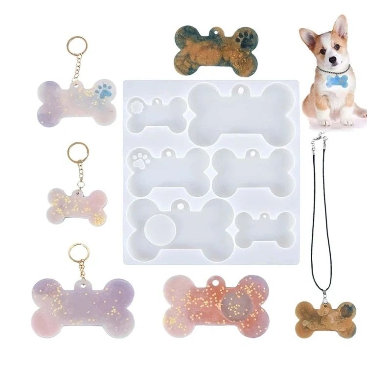 Silicone Mould Dog Bone Tag Set
