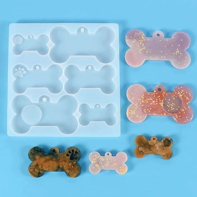 Silicone Mould Dog Bone Tag Set
