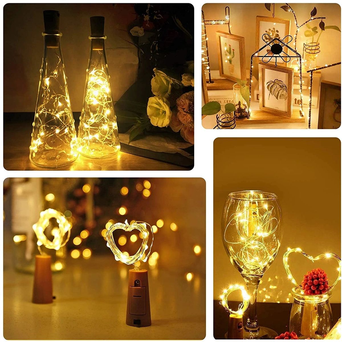 LED String Copper Wire Wine Bottle Cork Lights Warm White